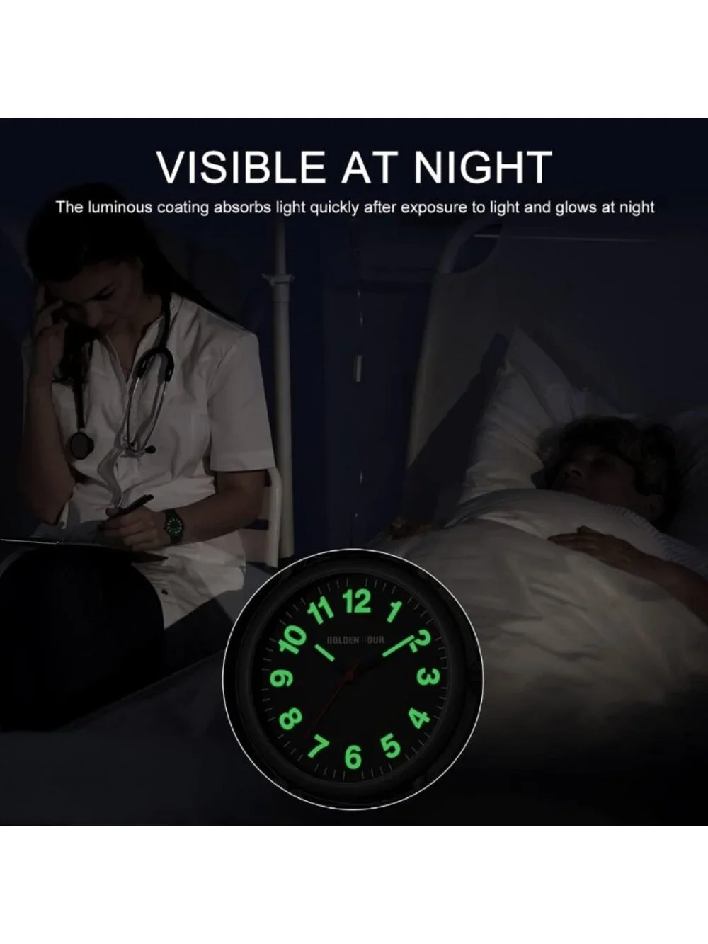 Waterproof Nurse Watch for Medical Professionals & Students - Luminous Easy Read